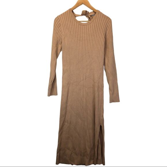 Wayf x BFF Hollie midi sweater dress tan - Medium - Picture 4 of 13